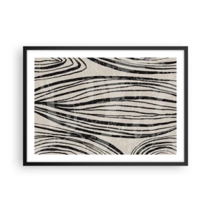 Plakát v černém rámu - Močál s liniemi - 70x50 cm