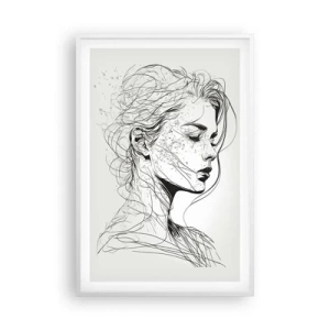Plakát v bílém rámu - Portrét v zamyšlení - 61x91 cm