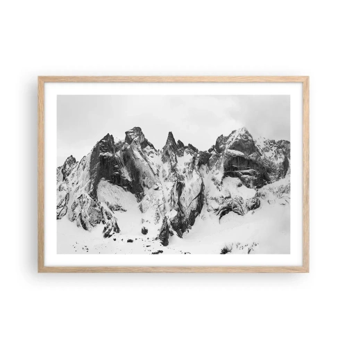 Plakát v rámu světlý dub - Hrozivý žulový hřeben - 70x50 cm