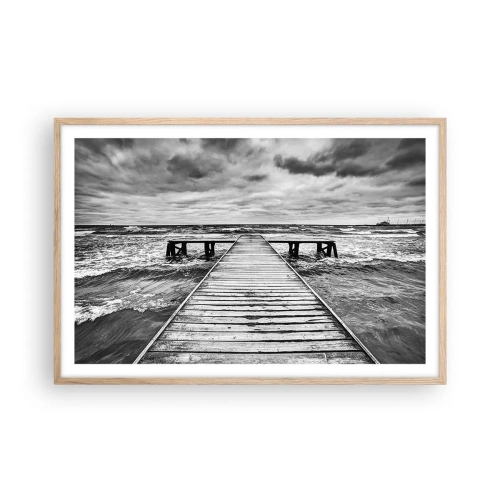 Plakát v rámu světlý dub - Čekám na vítr, co rozfouká… - 91x61 cm