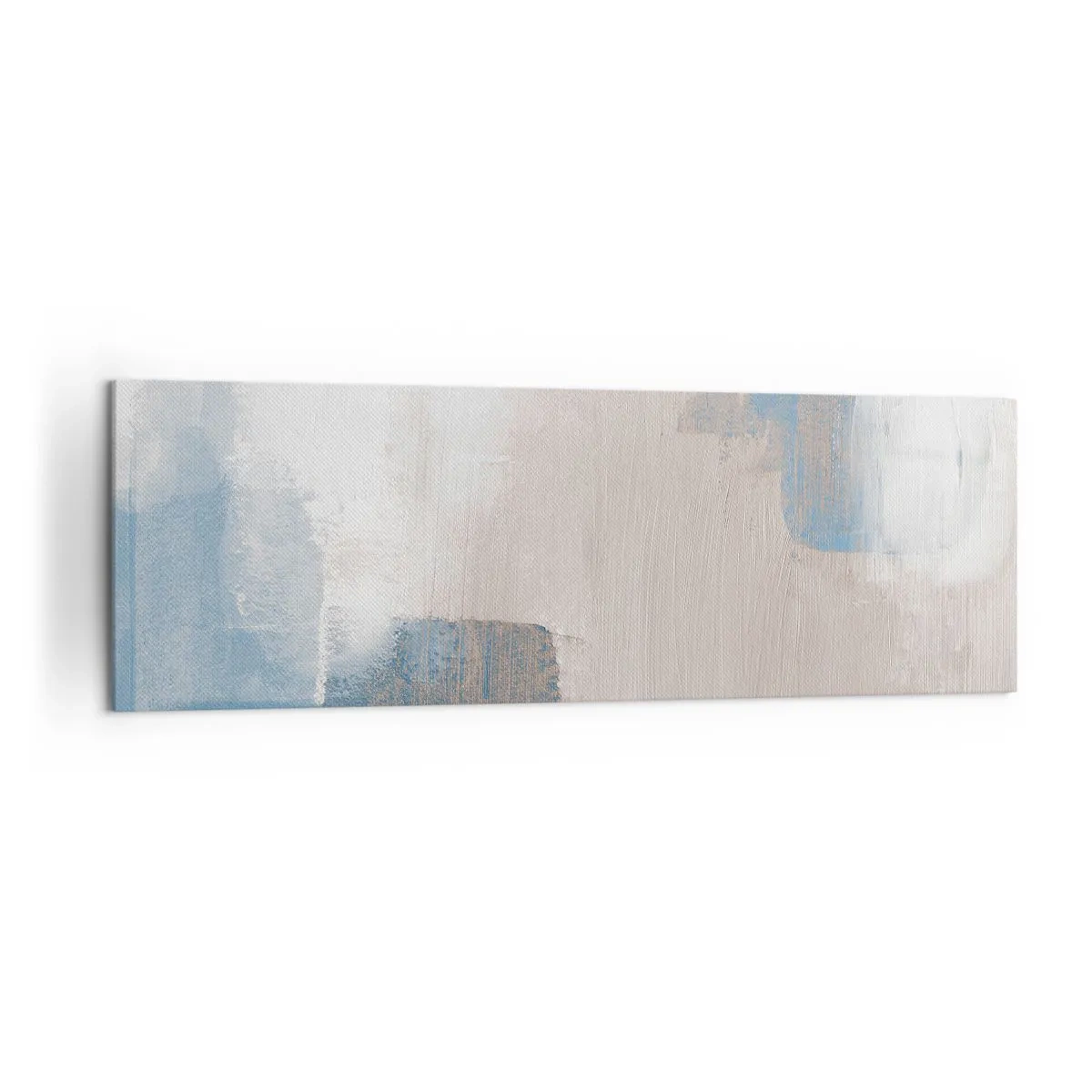 Obraz na plátně - Růžová abstrakce za modrým závojem - 160x50 cm