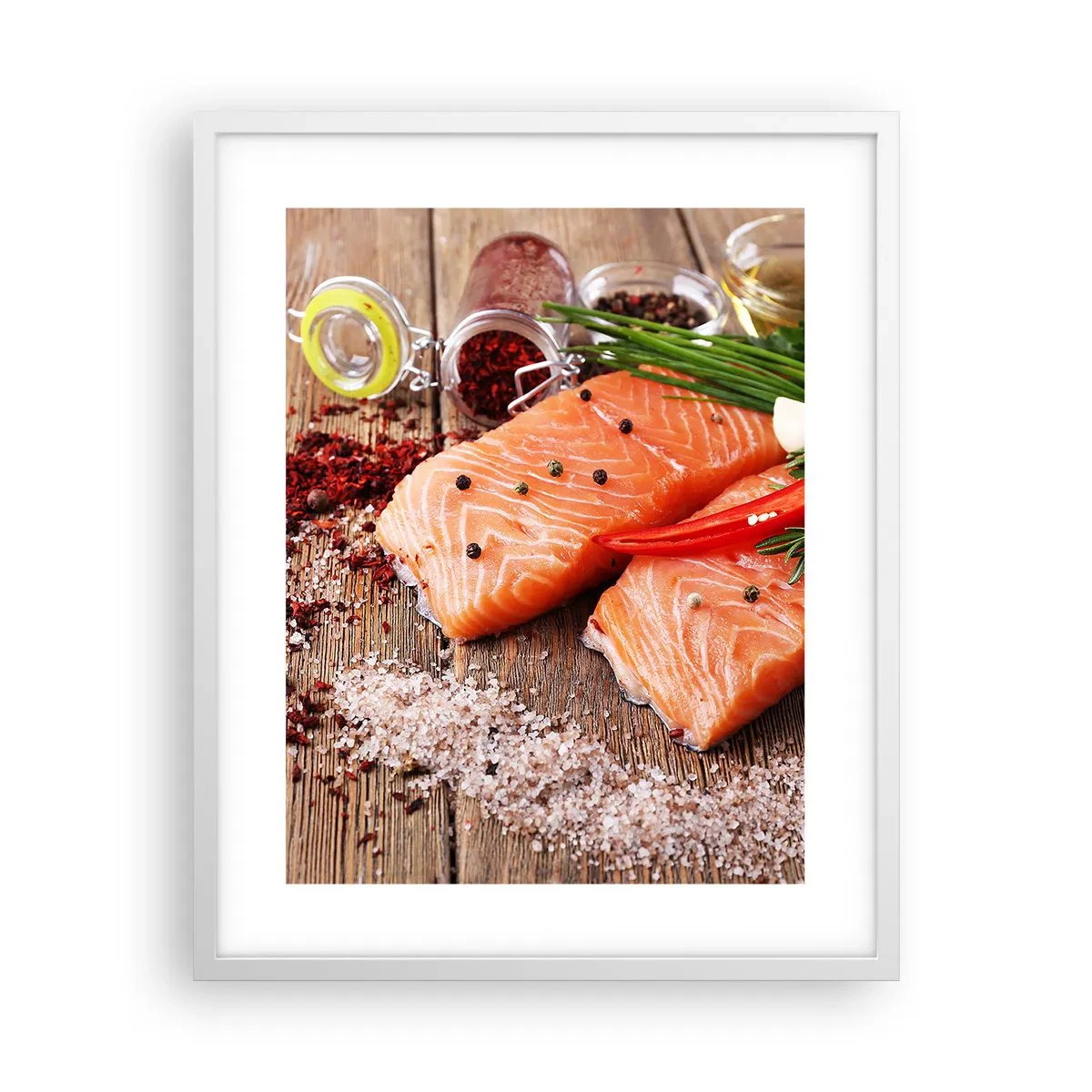 Plakát v bílém rámu - Norské dobrodružství v kuchyni - 40x50 cm