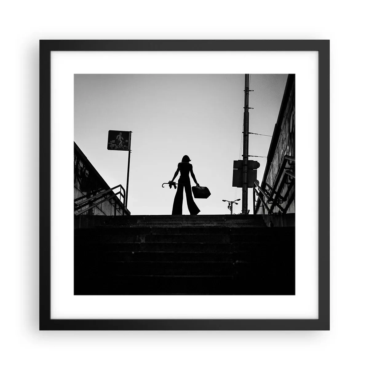 Plakát v černém rámu - Městská cesta - 40x40 cm