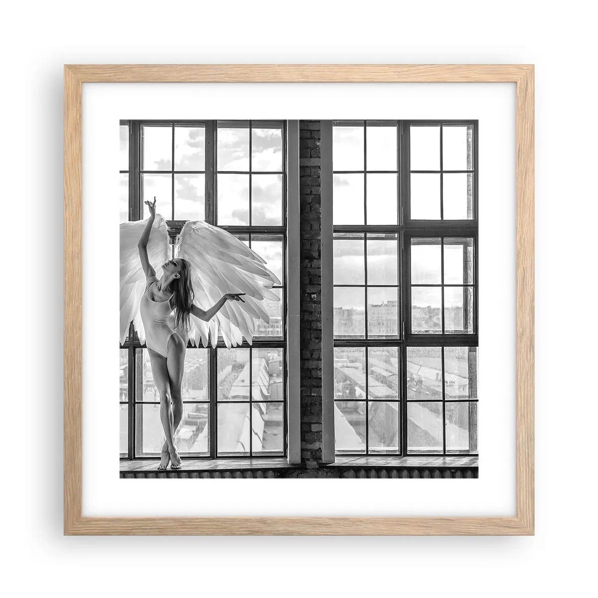 Plakát v rámu světlý dub - Město andělů? - 40x40 cm