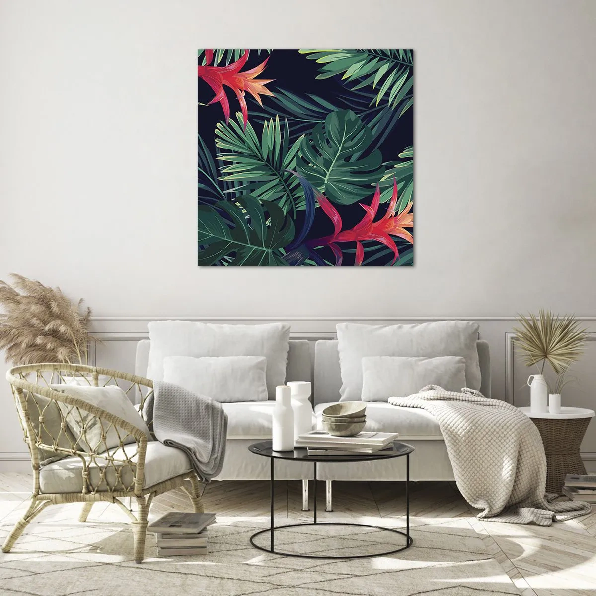 Obraz na skle - Vzplanout v zeleném - 50x50 cm