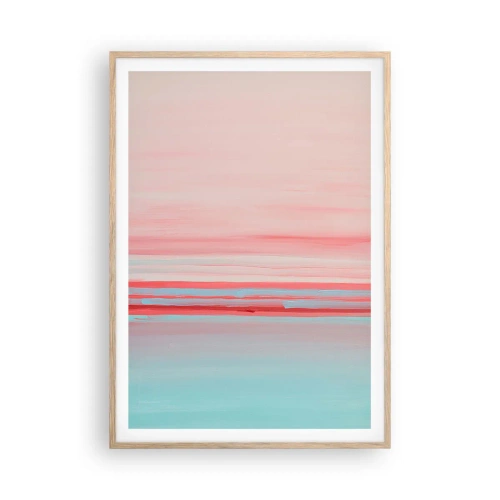 Plakát v rámu světlý dub - Abstrakce za úsvitu - 70x100 cm