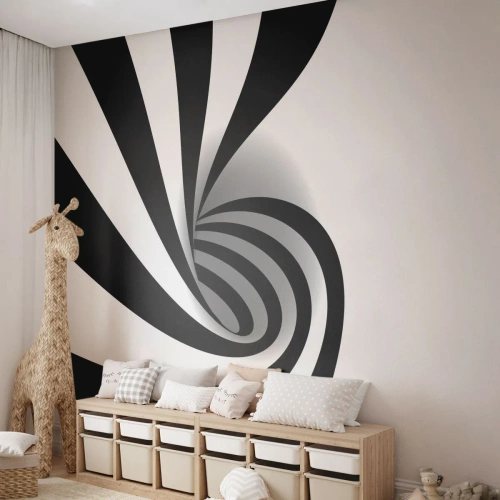 Fototapeta Samolepicí Deluxe Sticker - A přece se točí - Abstrakce, Grafika, Černý a bílý - 100x70 cm