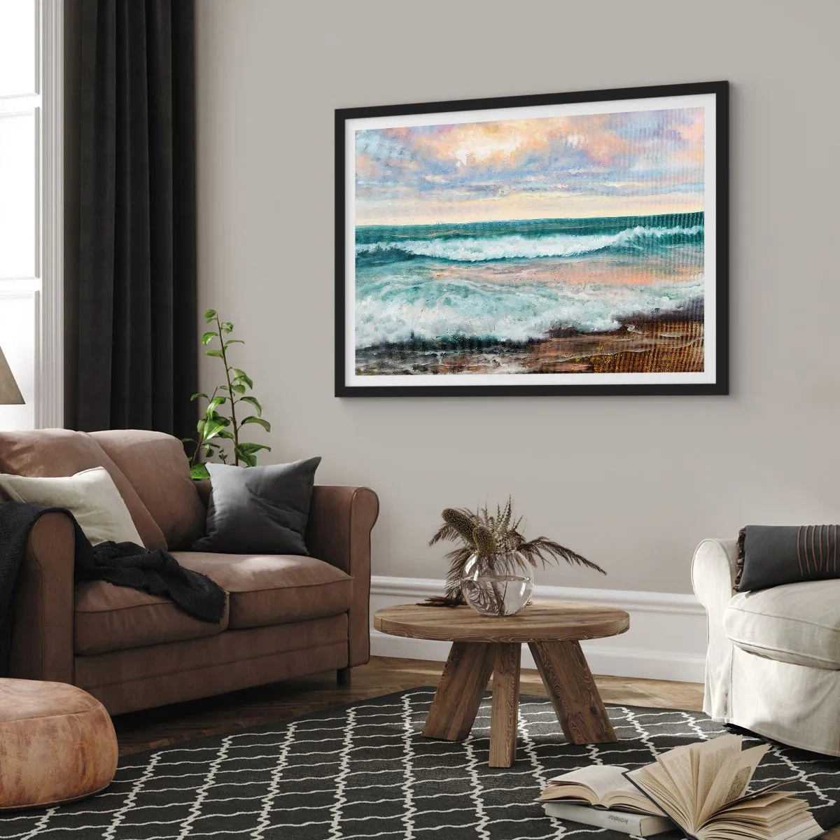 Plakát v černém rámu - Tady uhladíš duši - 70x50 cm
