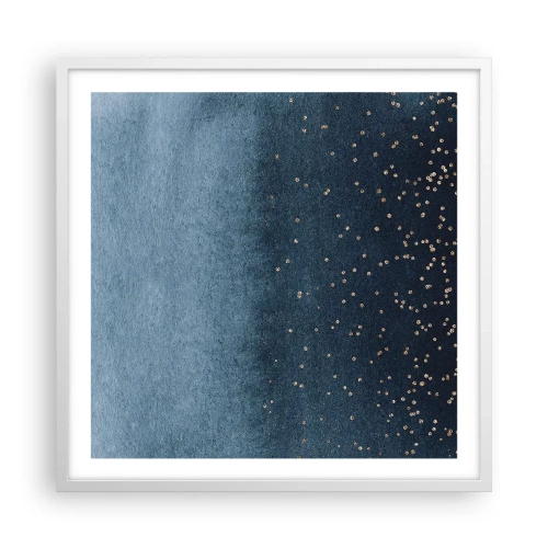 Plakát v bílém rámu - Kompozice – modré fáze - 60x60 cm