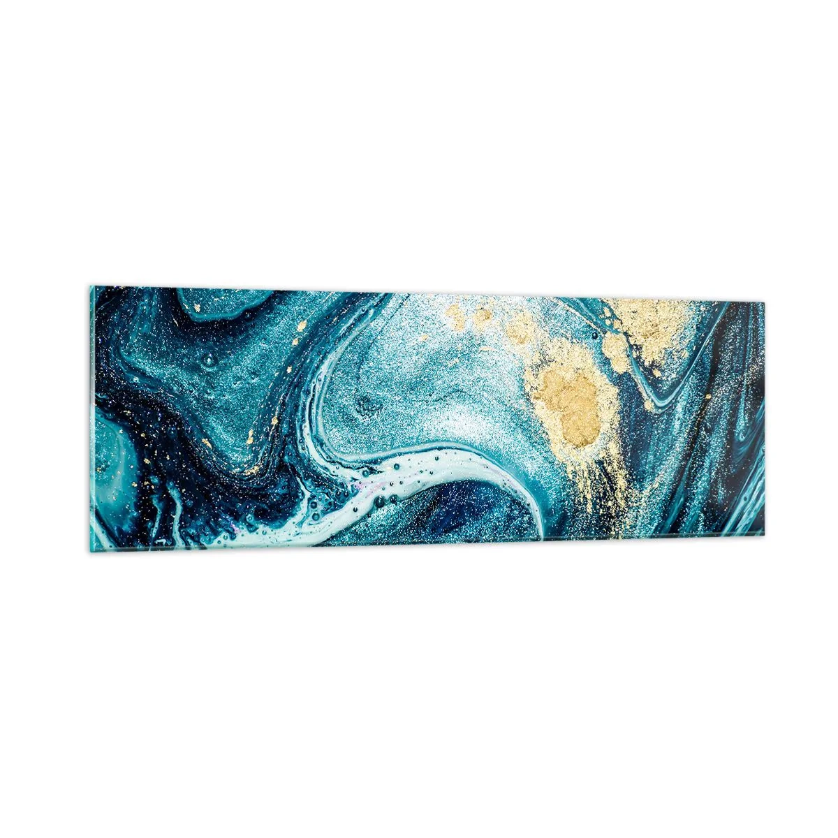 Obraz na skle - Modrý vír - 90x30 cm