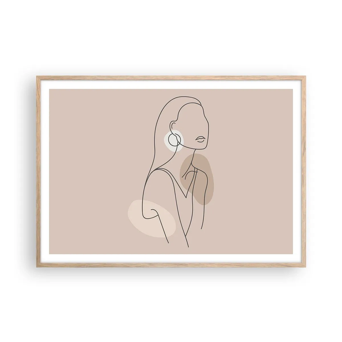 Plakát v rámu světlý dub - Dívčí ikona - 100x70 cm