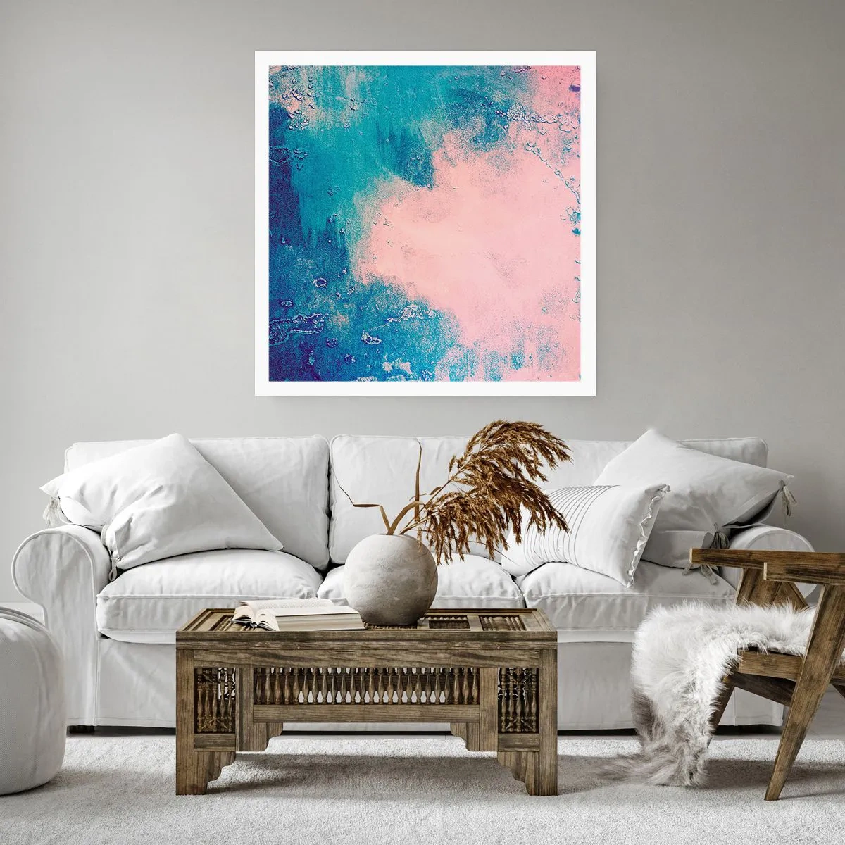 Plakát - Modrá objetí - 60x60 cm