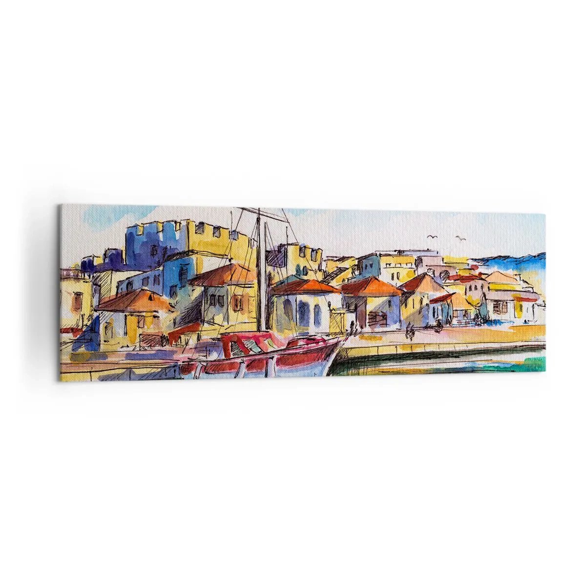 Obraz na plátně - Duhové odpoledne - 160x50 cm