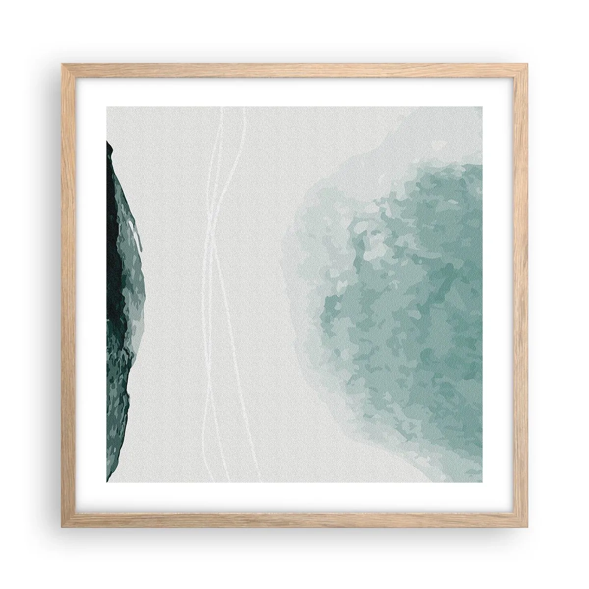 Plakát v rámu světlý dub - Setkání s mlhou - 50x50 cm