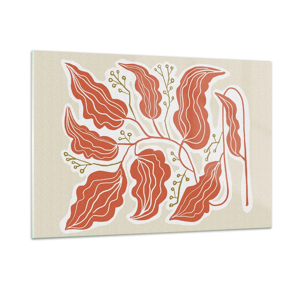 Obraz na skle - Lidově a korálově - 120x80 cm