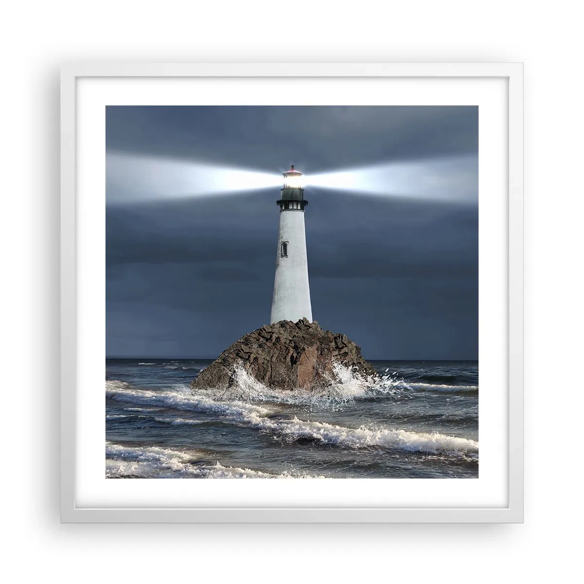 Plakát v bílém rámu - Zde…zde…tady! - 50x50 cm