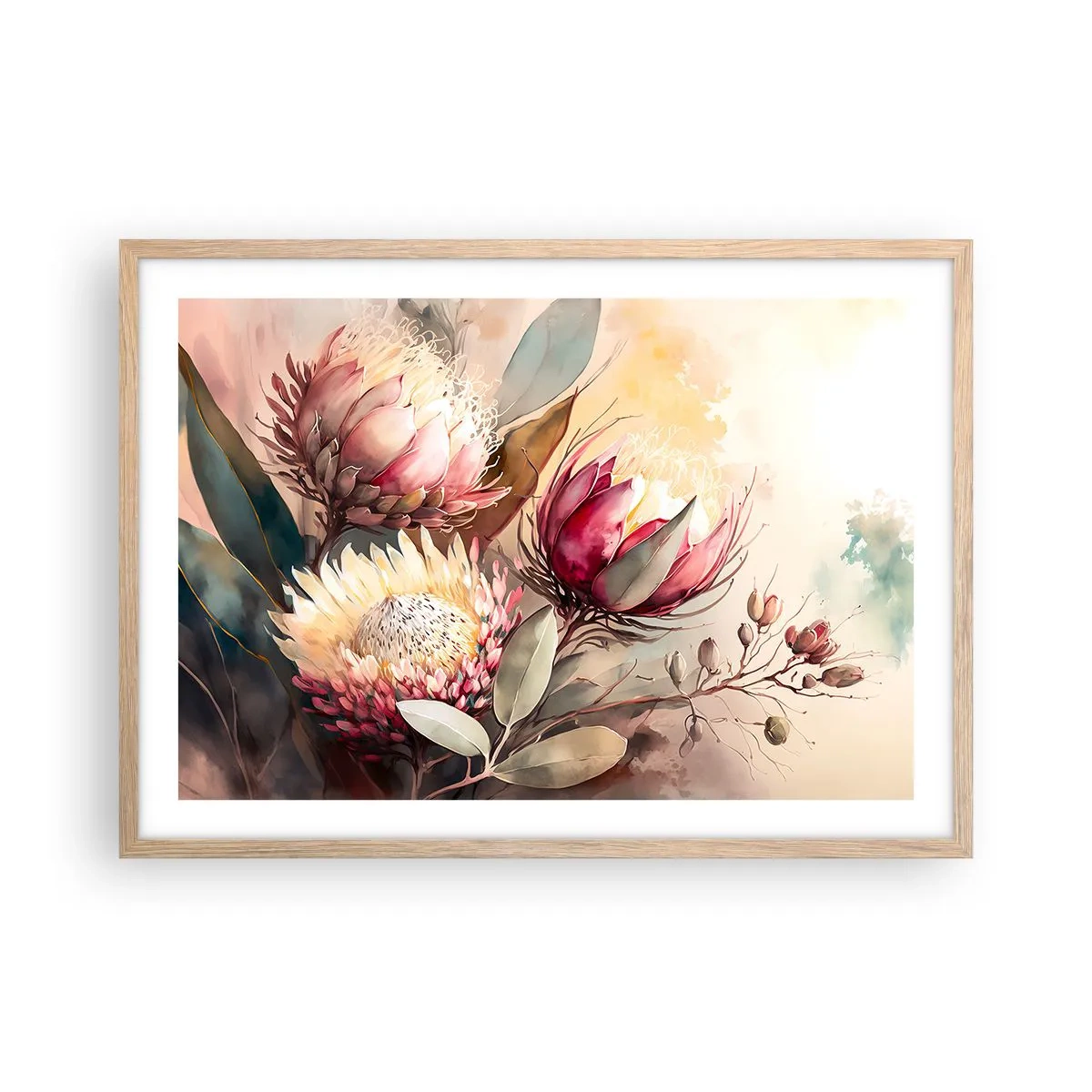 Plakát v rámu světlý dub - Z profilu a en face - 70x50 cm