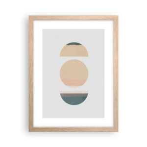 Plakát v rámu světlý dub - Kruh za kruhem - 30x40 cm