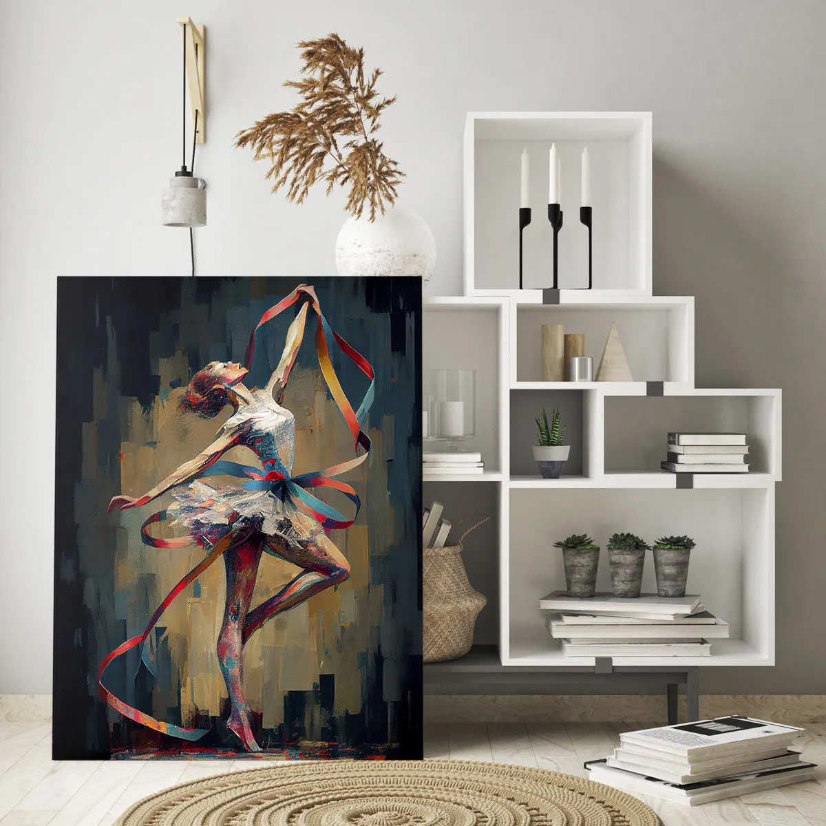 Obraz na skle - Tanec se stuhou - 50x70 cm