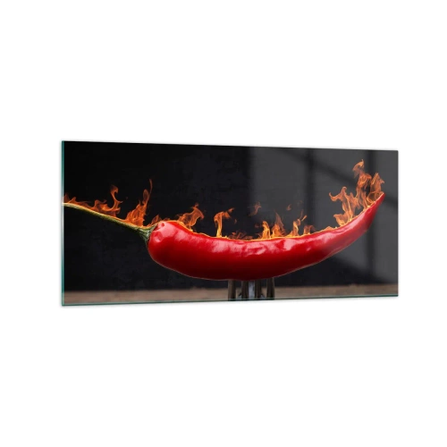 Obraz na skle - Ohnivý předkrm - 120x50 cm