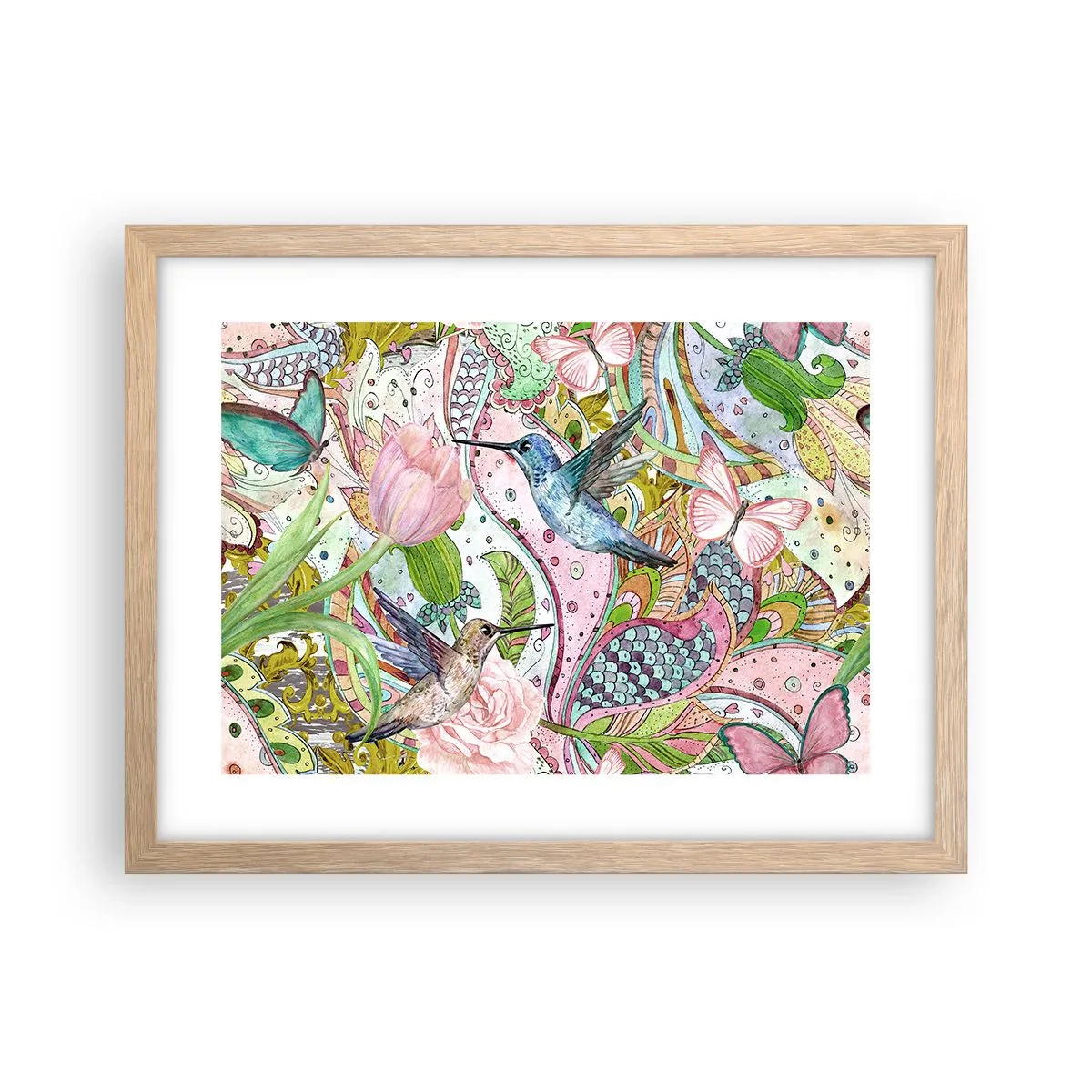 Plakát v rámu světlý dub - Zamotané do lián - 40x30 cm