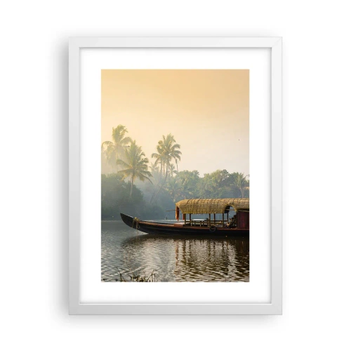 Plakát v bílém rámu - Dům na řece - 30x40 cm