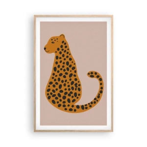 Plakát v rámu světlý dub - Leopardní vzor je v módě - 61x91 cm