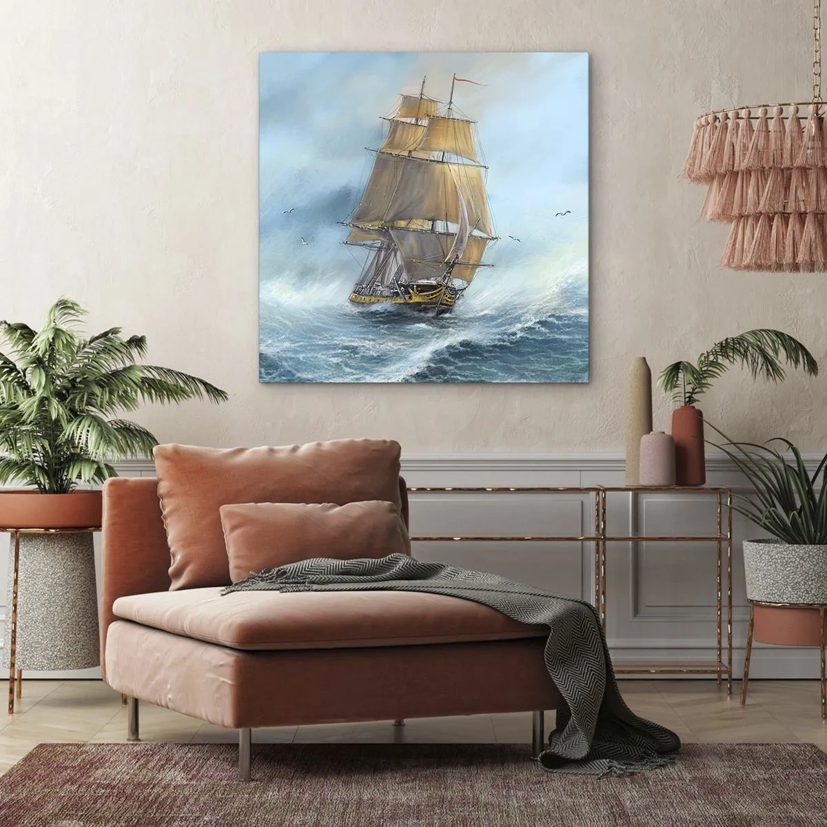 Obraz na plátně - Běžící po vlnách - 40x40 cm