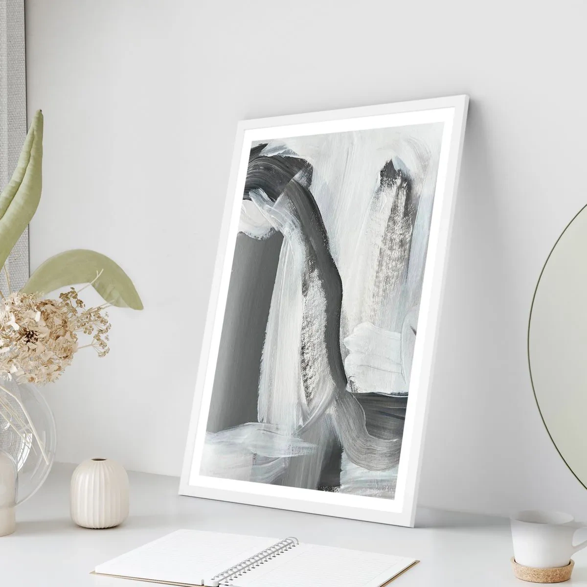 Plakát v bílém rámu - Pevným pohybem - 70x100 cm