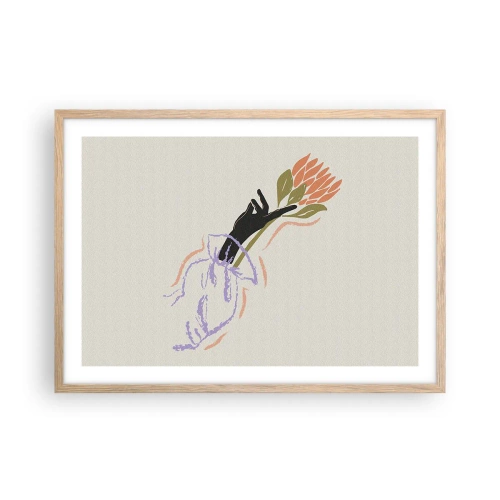 Plakát v rámu světlý dub - Sesterský dotek - 70x50 cm