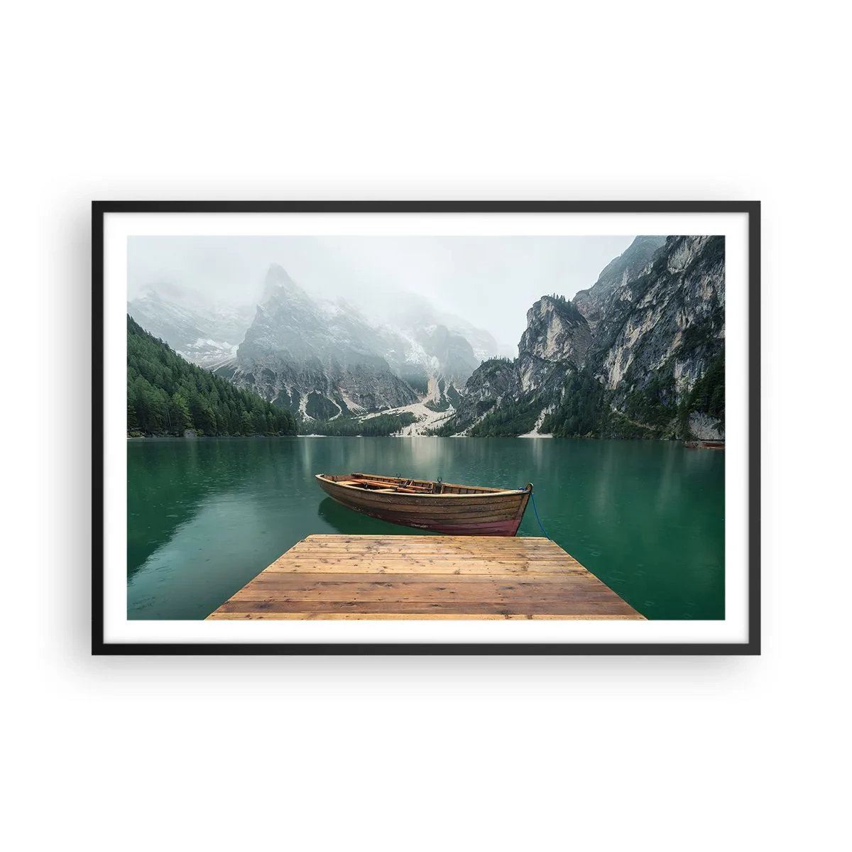 Plakát v černém rámu - „Hrdé skály vepředu“ - 91x61 cm