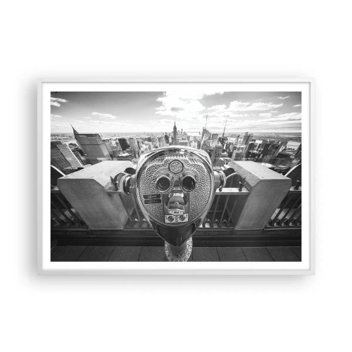 Plakát v bílém rámu - Město nad městy - 100x70 cm