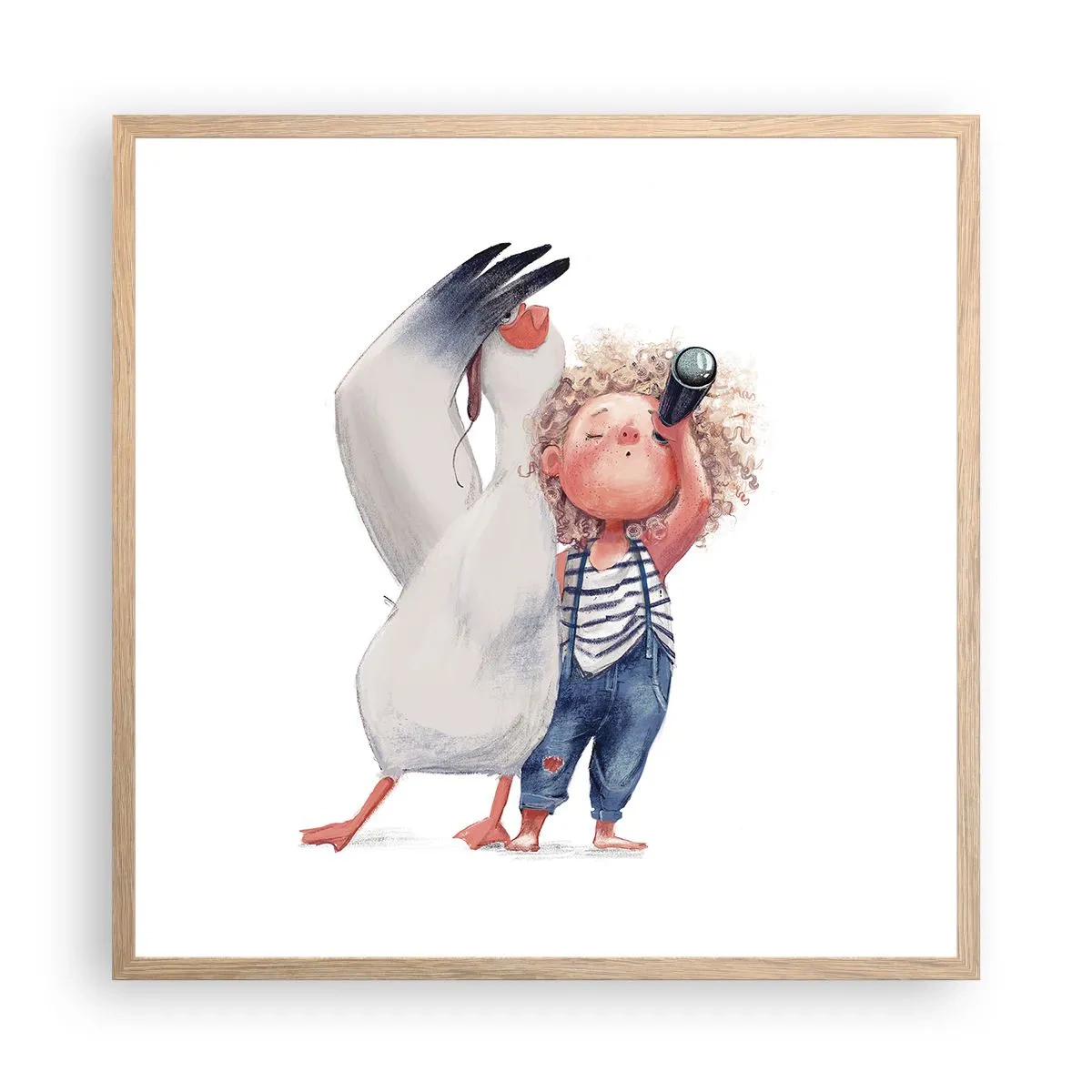 Plakát v rámu světlý dub - Plán na skvělou cestu - 60x60 cm