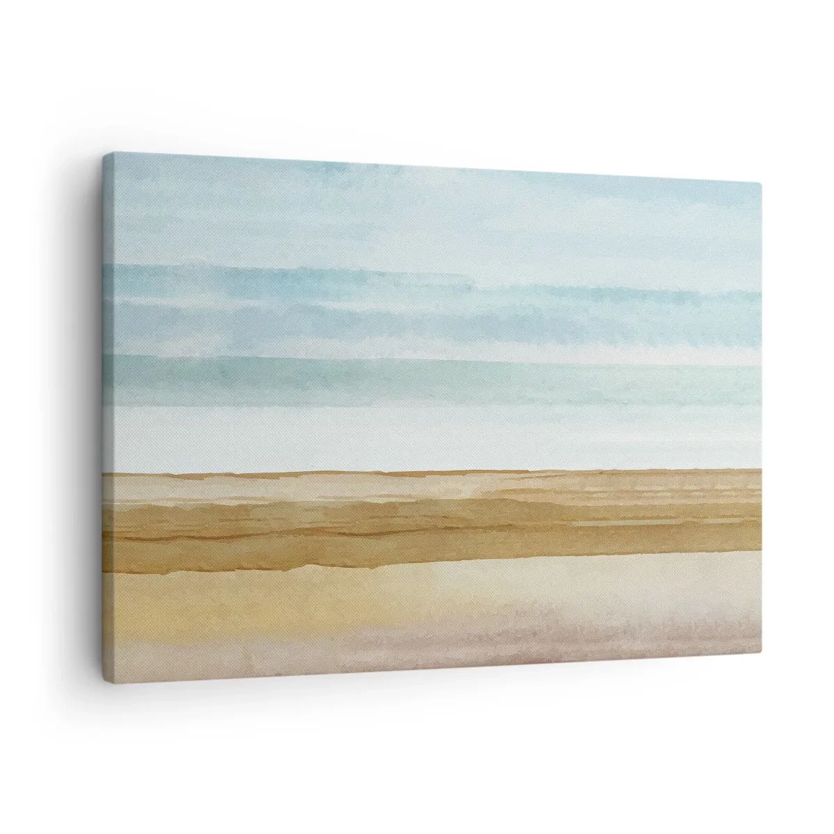 Obraz na plátně - Abstraktní plážová krajina v pastelových odstínech - 70x50cm - Utěšení - Moderní nástěnná dekorace do obývacího pokoje a ložnice ARTTOR