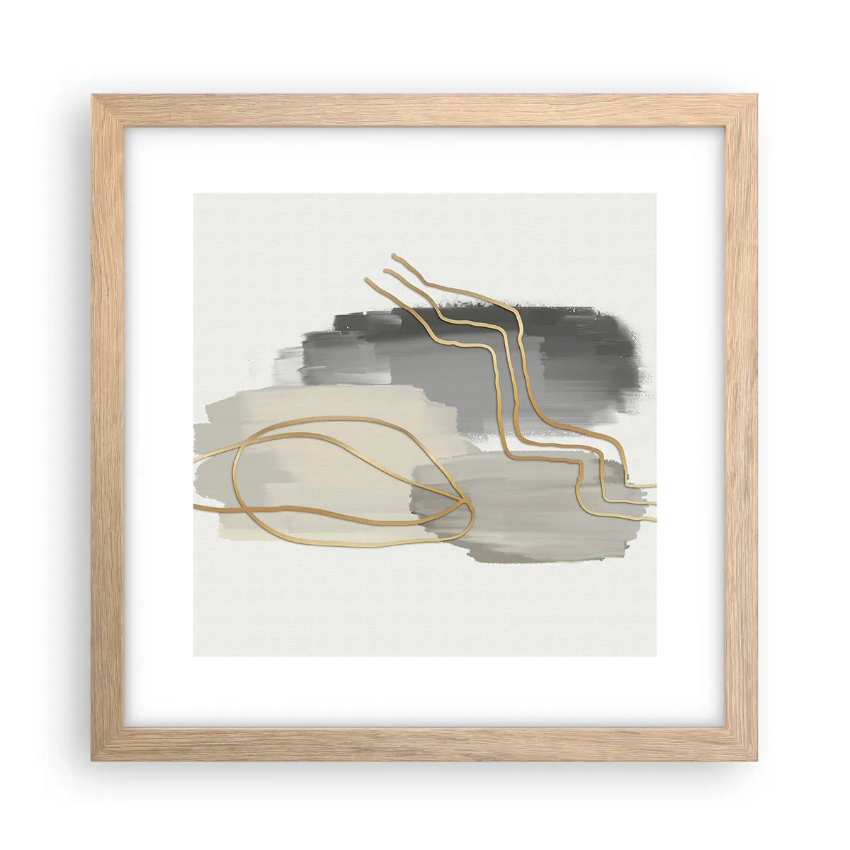 Plakát v rámu světlý dub - Trvání a pohyb - 30x30 cm
