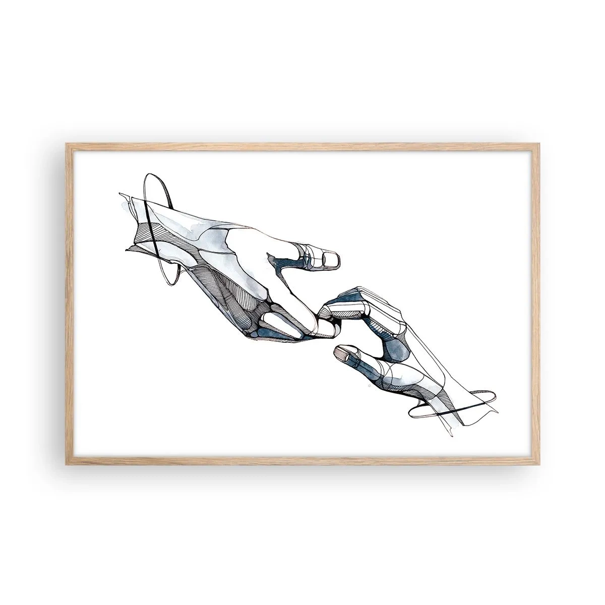 Plakát v rámu světlý dub - Dobré gesto - 91x61 cm