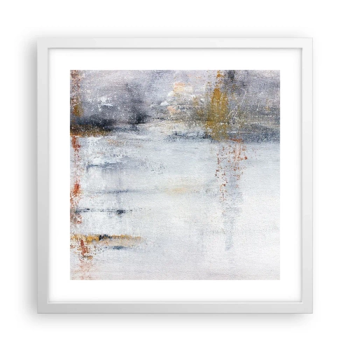 Plakát v bílém rámu - Za závojem vzduchu - 40x40 cm