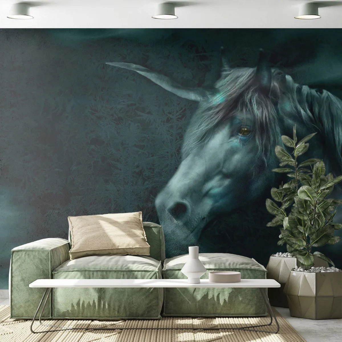 Fototapeta Samolepicí Deluxe Sticker - V pohádkovém lese - Jednorožec, Fantazie, Abstrakce - 250x175 cm