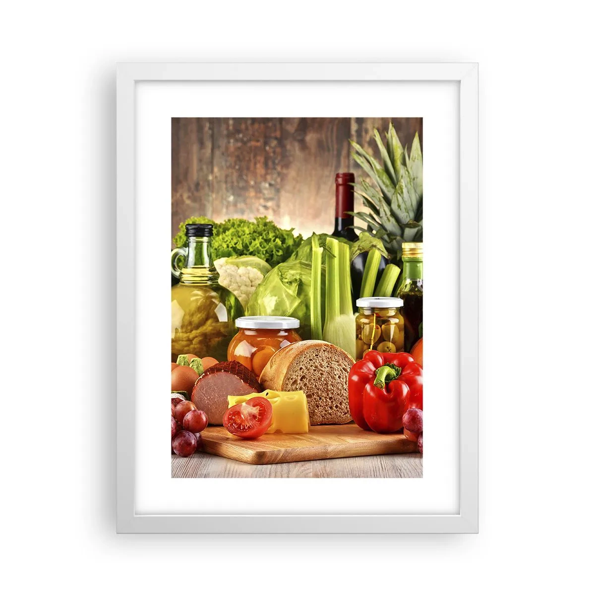Plakát v bílém rámu - Uzené, pečené, marinované - 30x40 cm