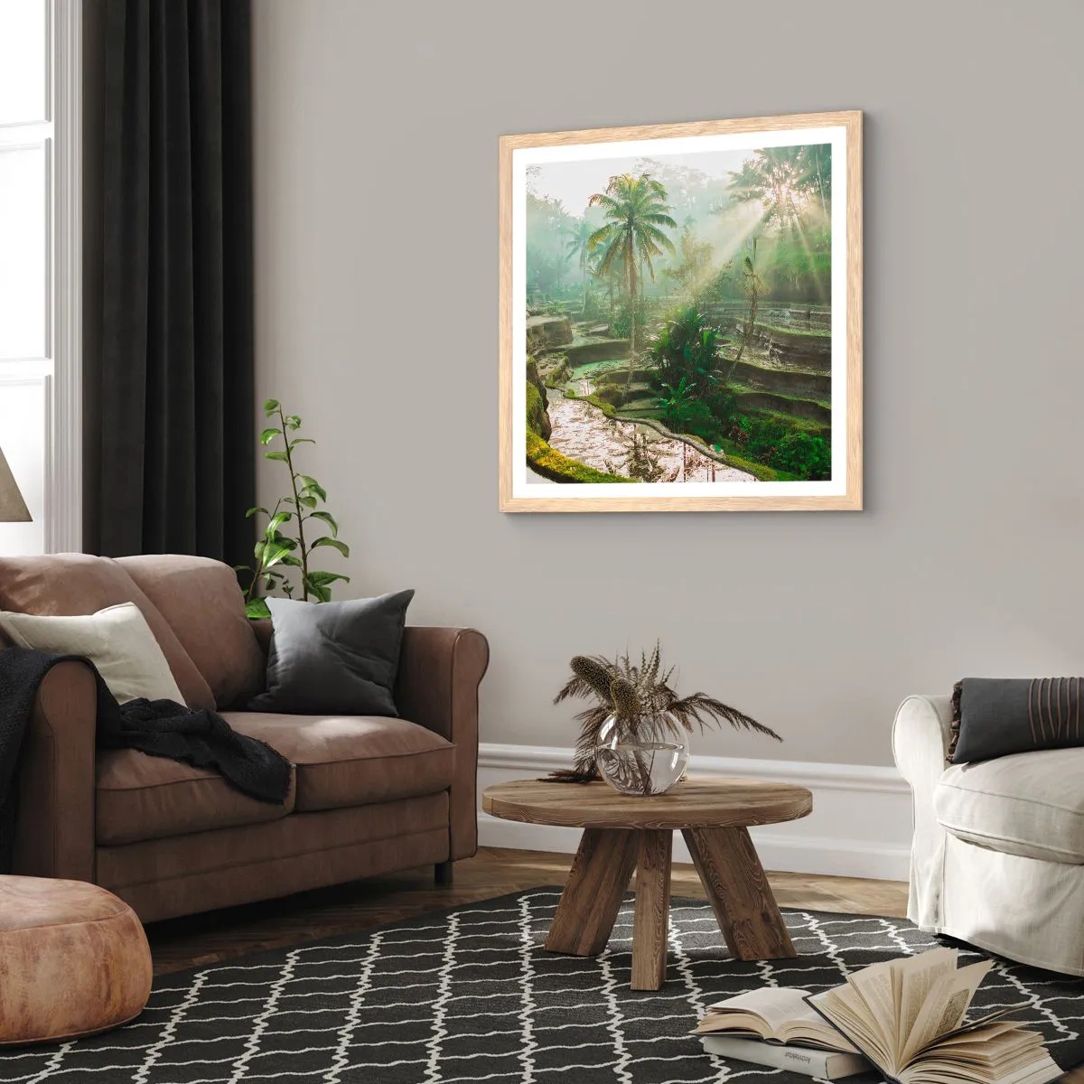 Plakát v rámu světlý dub - Vyrůstát na slunci - 50x50 cm