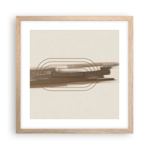 Plakát v rámu světlý dub - Závan šedi - 40x40 cm