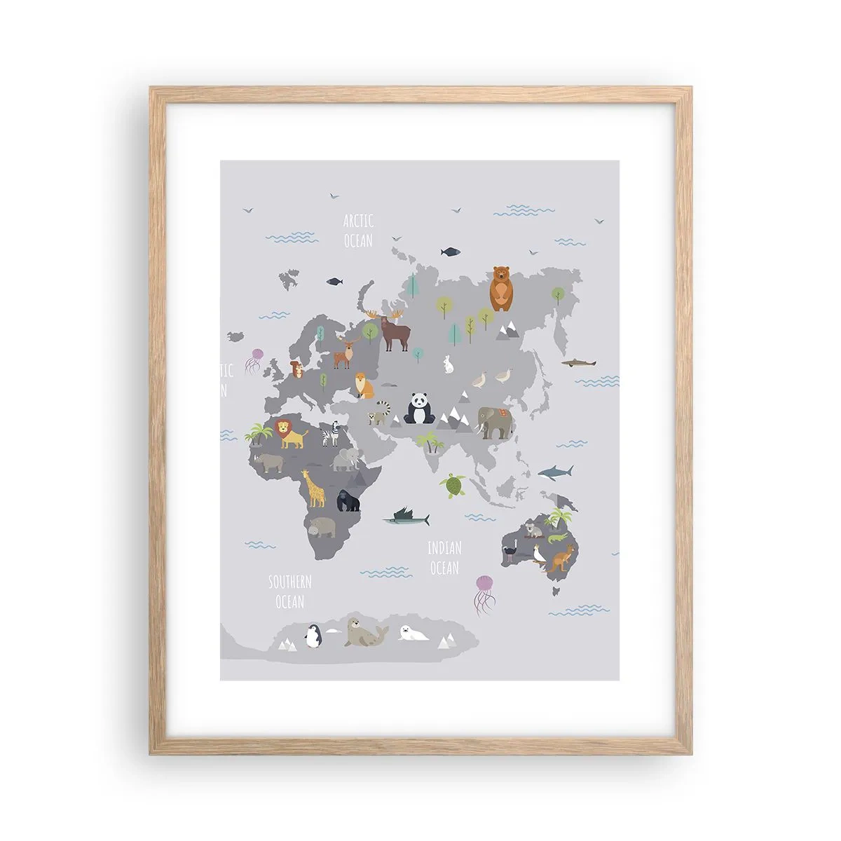 Plakát v rámu světlý dub - Řekni mi, odkud jsi… - 40x50 cm