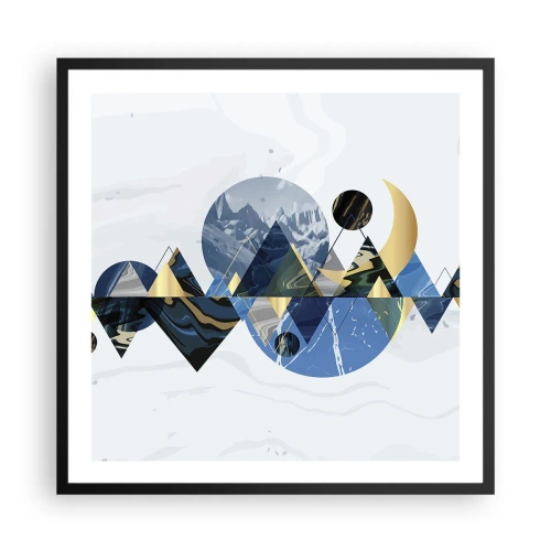 Plakát v černém rámu - Geometrická krajina - 60x60 cm