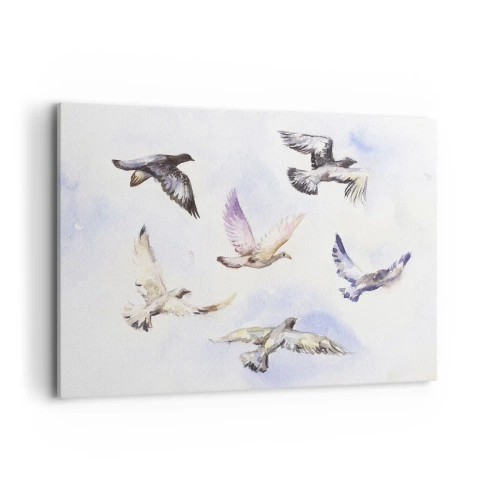 Obraz na plátně - Svoboda v šedé a modré - 100x70 cm