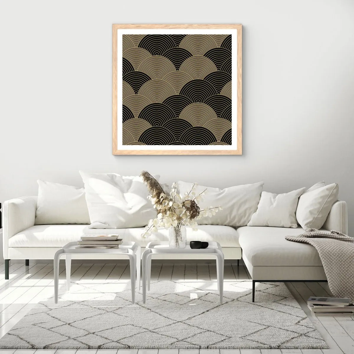 Plakát v rámu světlý dub - Jednota v mnohosti - 40x40 cm