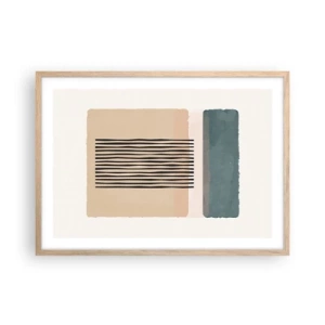 Plakát v rámu světlý dub - Všechno v pořádku - 70x50 cm