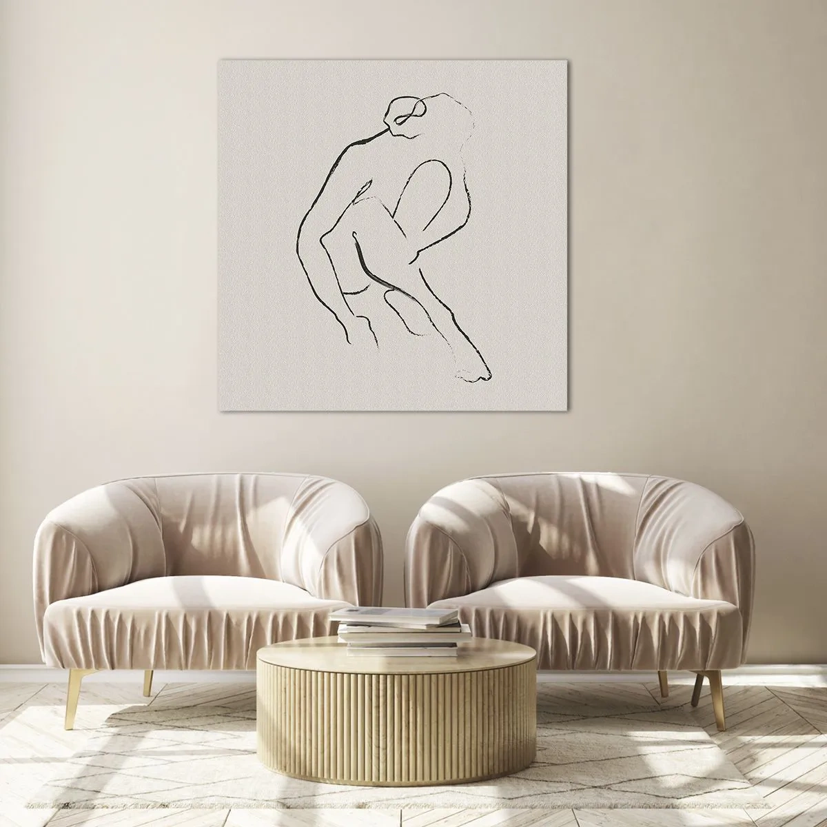 Obraz na skle - Intimní skica - 60x60 cm