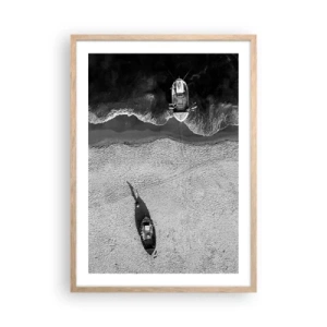 Plakát v rámu světlý dub - Ještě na břehu… - 50x70 cm