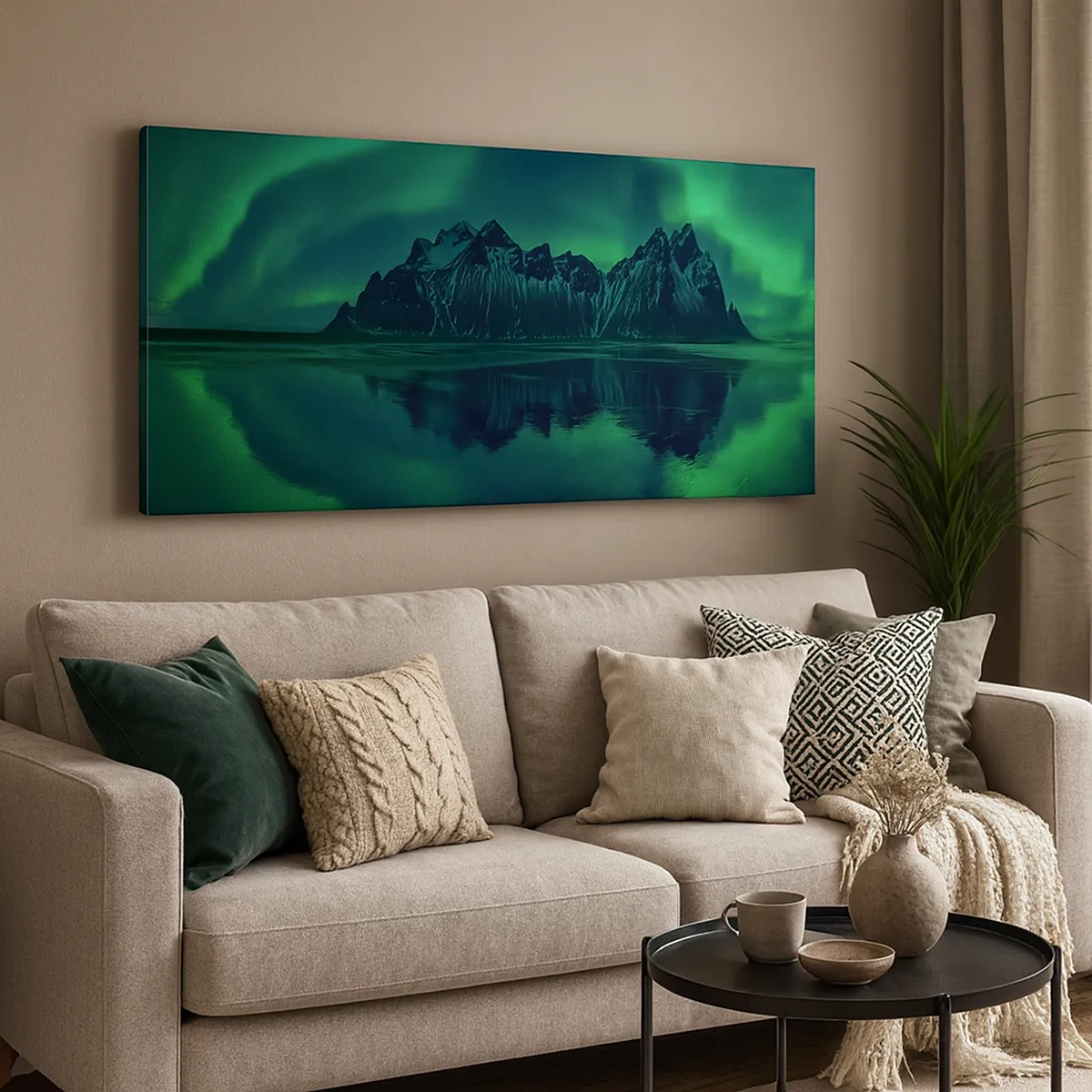 Obraz na plátně - V náručí polární záře - 30x30 cm