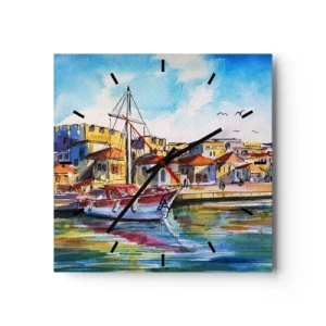Nástěnné hodiny - Duhové odpoledne - 40x40 cm